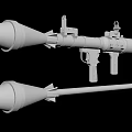 Detailed 3D Rendered Weapon Featuring Rocket Launcher Pistol And Rocket Components