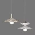 Modern White Pendant Lights With Wavy Shade Design For Home Interior Decor