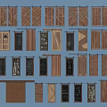 Various Wooden Barn Door Collection With Different Styles Designs And Patterns 3d model