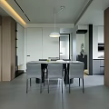 Modern Living And Dining Room Interior With TV Wall Coffee Table And Area Rug