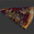 Delicious Fresh Pizza Slice Topped With Pepperoni Mushrooms Onions And Green Peppers