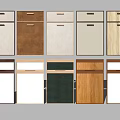Kitchen Cabinet Door Designs With Various Materials And Color Options 3d model
