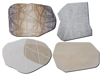 Unique Shaped Rugs With Abstract Geometric Patterns And Textured Designs For Home Decor 3d model
