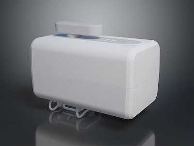 Modern Compact Computer Printer With Sleek White Design Top Cover And Base Stand 3d model