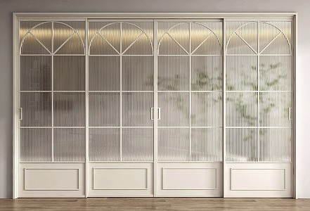 French sliding door 3d model