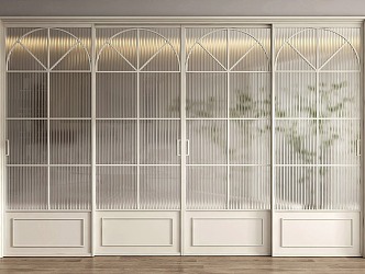 French sliding door 3d model