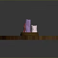 Purple Red White Decorative Candles On Wooden Tray For Home Tabletop