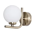 Modern Brass Wall Sconce With White Spherical Lampshade And Wall Mounted Design