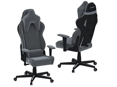 Gray and Black Gaming Chairs with Ergonomic Design Adjustable Backrest and Swivel Base 3d model