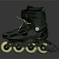 Durable Green Inline Skates With White Laces And Yellow Wheels For Adults