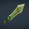Cartoon Sword Magic Weapon Game Equipment Sword Weapon Cold Weapon Light Weapon Ghost Sword Excalibur Rune Sword Magic Sword 3d model