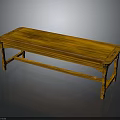 Rustic Solid Wood Bench With Natural Wood Grain And Sturdy Legs Design