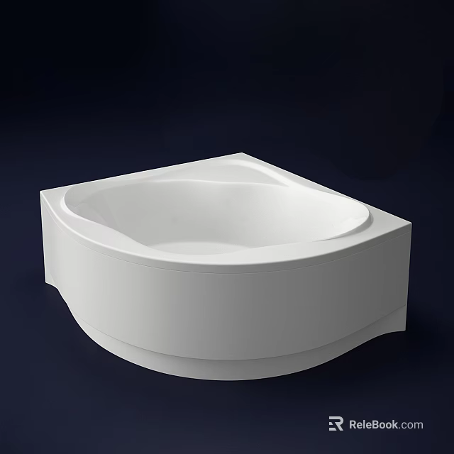 Modern White Corner Bathtub With Sleek Smooth Surface And Contemporary Design 3d model