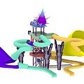 Slide large slide amusement facilities children's park water park shell slide 3d model