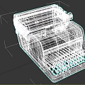modern typewriter shabby typewriter 3d model