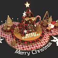 Christmas Photo Spot With Decorated Tree Star Snowflakes And Merry Christmas Sign