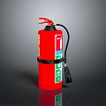 Red Portable Fire Extinguisher Safety Device With Pressure Gauge And Handle