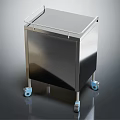 Stainless Steel Medical Cart With Wheels And Top Tray For Hospital Use