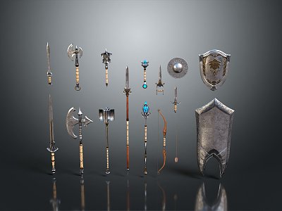 Ancient weapons Cold weapons Medieval items Medieval weapons Swords, spears, halberds, axe hooks 3d model