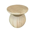 Modern Metallic Side Table With Shiny Round Top And Spherical Base