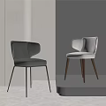Modern Leisure Accent Chairs with Gray Beige Upholstery and Black Brown Wooden Legs