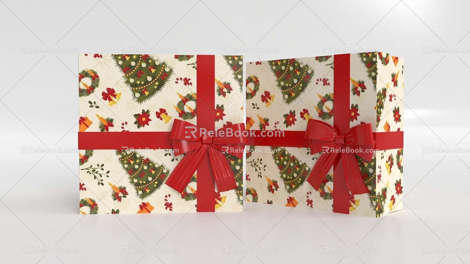 Gift Box Christmas Bow Gift Box Packaging Box model