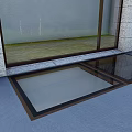 The villa floor is flush with overhanging skylight 3d model