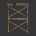 Wooden Table with Rustic Plank Top and Cross Leg Structure in Industrial Design Style