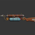 Detailed Weapon Model With Wooden Stock Metallic Parts And Colorful Components 3d model
