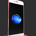 Red Frame Smartphone Displaying Blue Liquid Effect On Screen With Red Stand And Dark Background