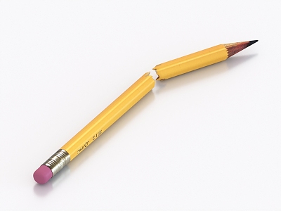 a broken pencil a broken pencil a broken pen 3d model