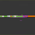 Colorful Plastic Toy Gun With Green Pink Orange White Design And Long Barrel