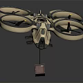 Detailed Quadcopter Drone Equipment With Four Propellers Frame And Display Stand