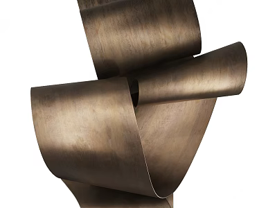 Modern Metallic Wall Decor with Spiral Twisted Design and Artistic Look 3d model