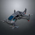 Advanced Metallic Gray Drone With Multiple Rotors Transparent Canopy And Propellers Design