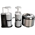 Modern Stainless Steel Kitchen Appliances Including Juicer Blender And Rice Cooker