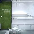 Futuristic Exhibition Hall Featuring Clean World Future Theme With White Booths And Product