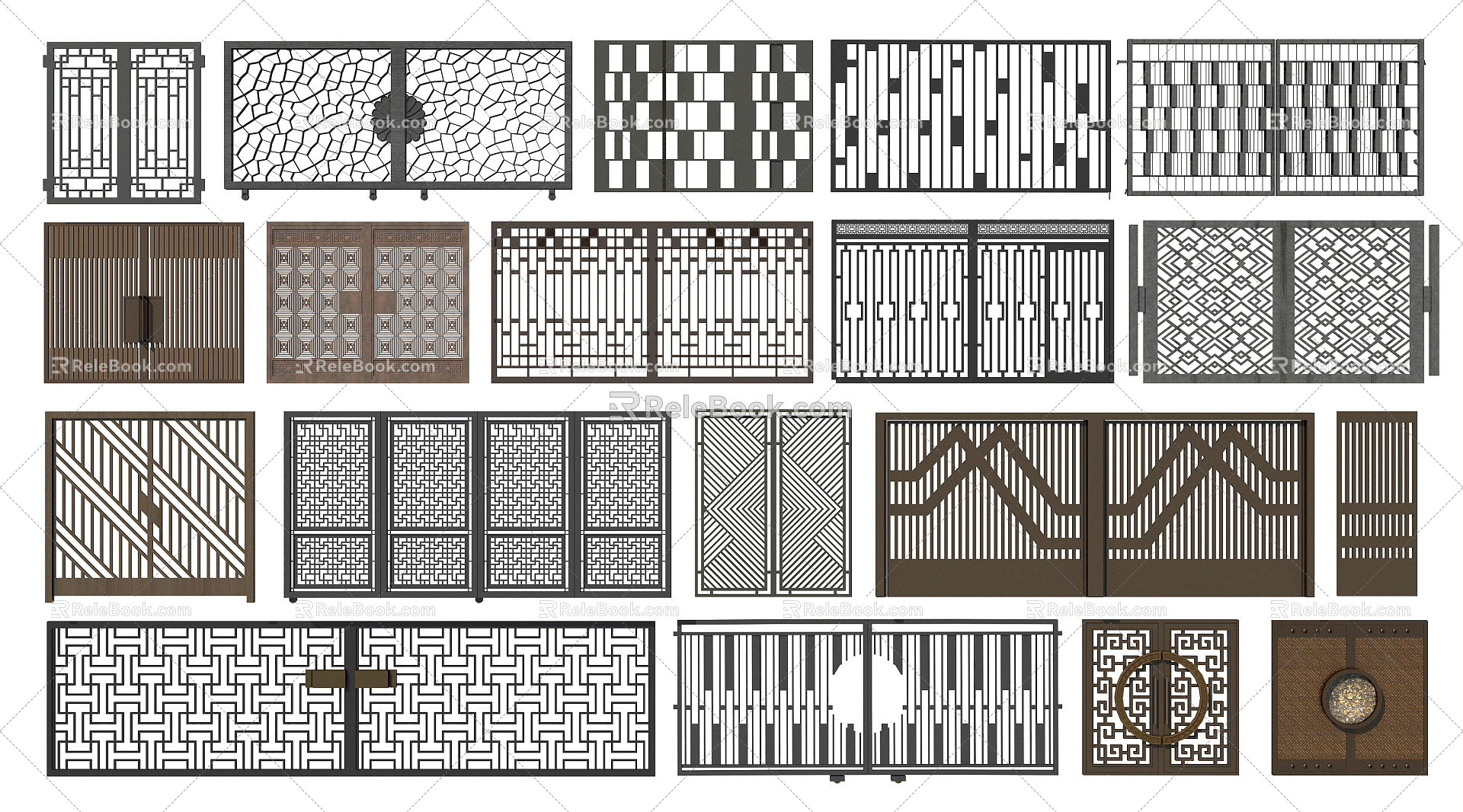 Modern gate wrung iron door 3d model