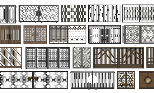 Modern gate wrung iron door 3d model