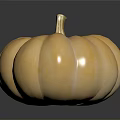 Decorative Orange Pumpkin With Round Smooth Surface And Golden Stem For Home Living