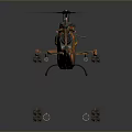 Detailed Colorful Military Helicopter Model With Patterned Body And Small Accessories