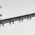 Industrial Robotic Arm Mounted on Long Black Track System for Manufacturing Automation