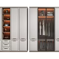Modern Wardrobe Design With Double Doors Drawers And Multiple Storage Compartments 3d model