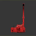 Red Agricultural Machinery With Extended Arm And Bottom Cutting Blades Design Structure