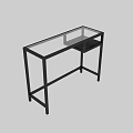 Modern Console Table With Glass Top And Lower Shelf Design 3d model