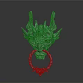 Dragon Shaped Metal Door Knocker With Intricate Horns And Ornate Ring