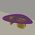 Dark Textured Coffee Table With Unique Irregular Shape And Sturdy Base 3d model
