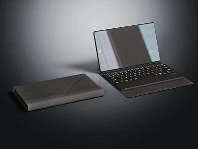 Modern Slim 2 in 1 Laptop with Detachable Keyboard and Protective Cover Design 3d model