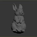 Decorative White Rabbit Statue for Home Decor Sitting Position With Detailed Design