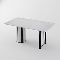 Modern Rectangular Dining Table With Sleek Marble Top And Sturdy Metal Legs 3d model